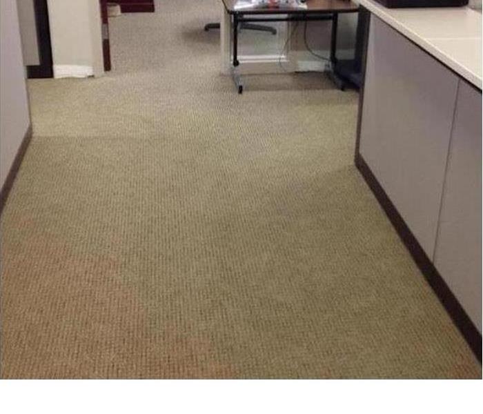 Same office floor with all water extracted and carpet dried